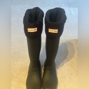 Hunter Classic Talk  Black Waterproof Boots with Hunter Boot Socks